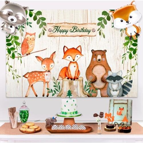 Backdrop Woodland Animals Party Jungle Safari Birthday Party Decor Woodland Creature Jungle Animal Forest Bithday Party Supplies