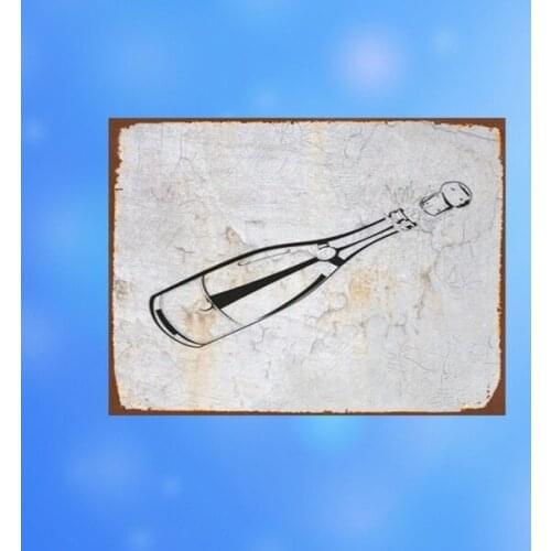 Vintage Champagne Metal Tin Signs Retro Metal Tin Sign Plate Bar Pub Club Decoration Plaque Home Decor Poster