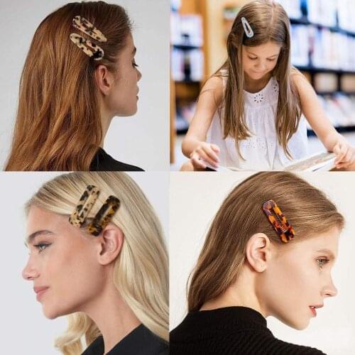 New 3PCS/SET Fashion Leopard Acrylic Geometric Hair Clips for Women Girls Headband Sweet Hairpins Barrettes Hair Accessories Set