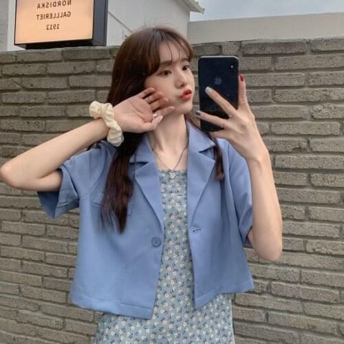 Bella 2021 Korean Dress Suits 2021 Summer Short Sleeve Blazers+Strapless Print Floral Mini Dress 2 Pieces Sets Office Lady Suits