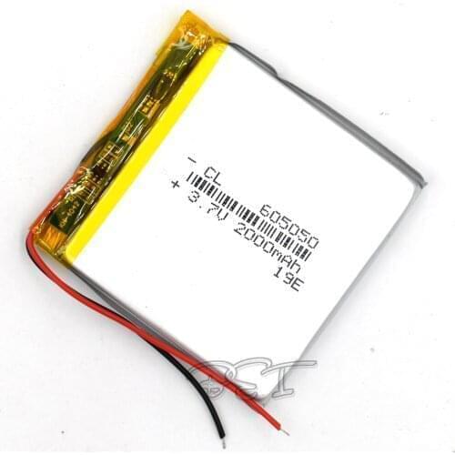 10Pcs 3.7V 2000mAh Li-Po Li Ion Rechargeable Battery 605050 Lithium Polymer Cells For Speaker Reader Recorder GPS PSP Bluetooth