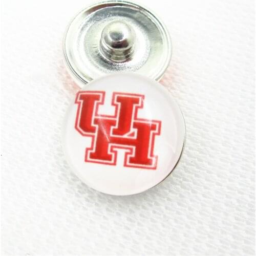 20pcs/lot UH Cougars Snap Buttons for 18mm US Sports Teams Snap Bracelet&Bangles DIY Snap Jewelry Charms
