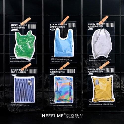 30Sheets Plastic Bag Sticky Memo For Journal Planner Leave Message Time Manager Office Supplies