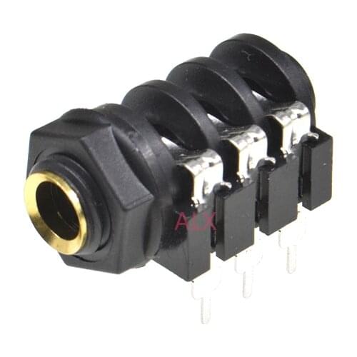 5PCS 6.35mm/6.35 Stereo Audio Microphone Female socket/Jack Connector 6P/6PIN