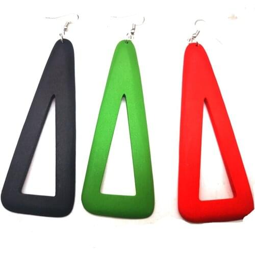 Free Shipping! Big Size Drop Wooden Earrings can mixed 3 colors