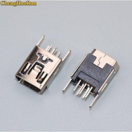 ChengHaoRan 1-10 pcs Mini USB Type B Female 5 Pin DIP Vertical Leg PCB Socket Connector