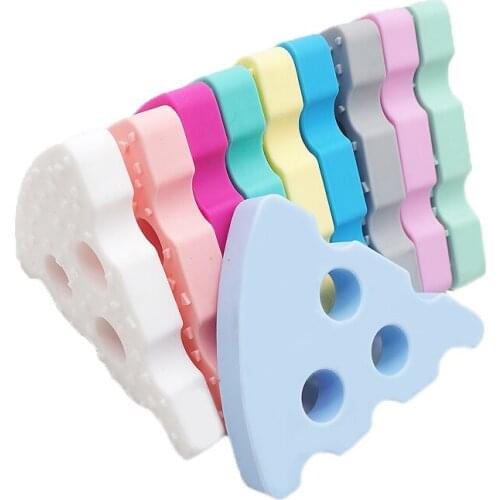 Chenkai 10PCS Cheese Baby Teether Silicone Teething Baby Pacifier Dummy Sensory Pendant DIY Infant Jewelry Making Accessory