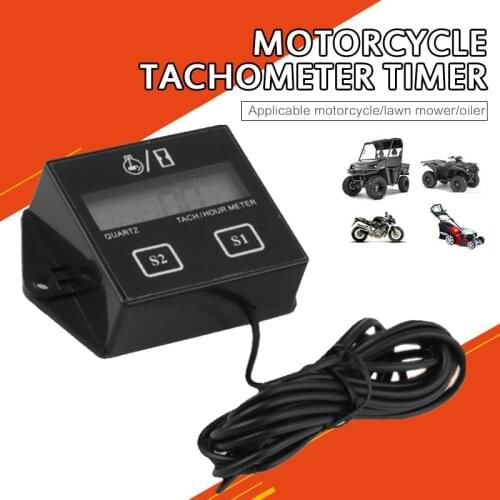 Waterproof Digital Engine Tach Hour Meter Tachometer Gauges Engine RPM LCD Display For Motorcycle Motor Stroke Engine Car Boat