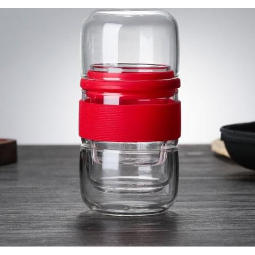 Travel Teaware Sets With Carring Cases High Borosilicate Glass Tea Portable Heat-resistant Filter Flower Tea Teaware Sets