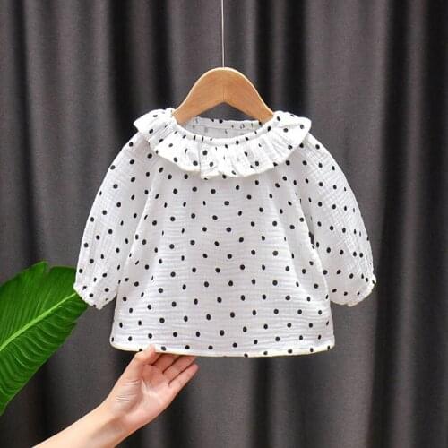 Baby Girl T-shirt Dot T-shirts Girls Casual Style Top Kids Spring Autumn Childrens Clothing