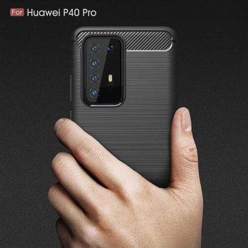 For Huawei P40 Pro Plus Hybrid Brushed Carbon Fiber Case Silicone Shockproof Cases for Huawei Nova 6 SE 7 Pro 7i Y5p Y6p Y8p