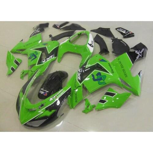 HOT SALE!!Motorcycle Fairing kit for KAWASAKI Ninja ZX10R 2006 2007 ZX10R 06 07 COOL green black ABS Fairings set+7 gifts SK51