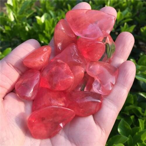 100g Beautiful Red Melting Quartz Crystal Tumbled Stones Crystal Raw Gemstone Polished Stone Home Decoration As Gift