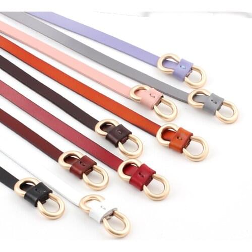 Small belt womens all-in-one cowhide with dress knot leather fashion decoration Korean student belt