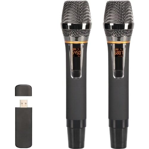 New Wireless USB Microphone Metal Dynamic Cordless Microphone with USB Receiver for Meeting Speech