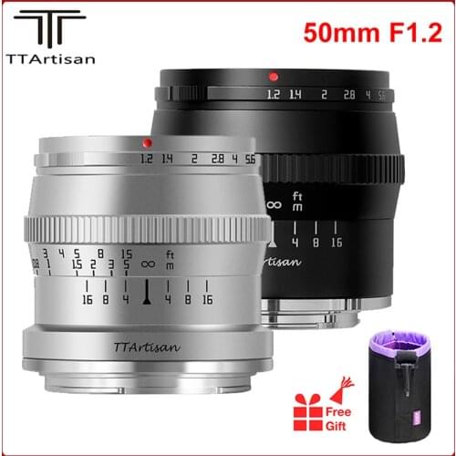 TTArtisan 50mm F1.2 APS-C Lens for Sony E-Mount for Fujifilm M4/3 Camera A6600 A6500 X-T4 X-T3 Large Aperture Manual Focus Lens