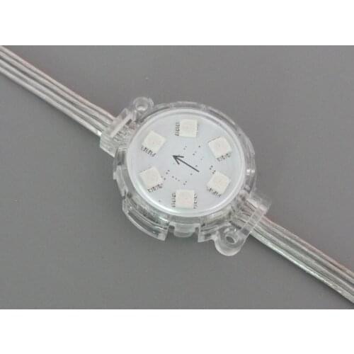 Flat clear cover;40mm diameter;IP68;24V;UCS1903;addressable led smart module;1.44W;RGB full color