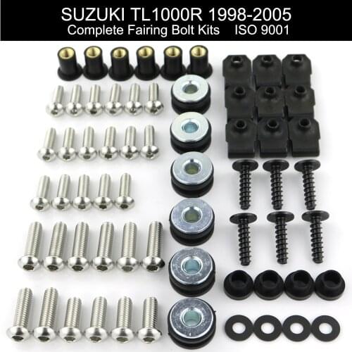 Fit For Suzuki TL1000R 1998-2005 Complete Full Fairing Bolts kit Covering Screws Speed Nuts Bodywork Screw Nuts Stainless Steel