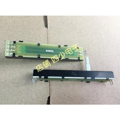 [VK] Taiwan 8.8cm 88MM straight slide potentiometer B10KX2 B10K*2 double shaft 20mm mixer clipper switch