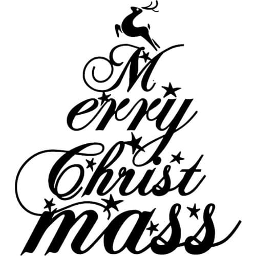 Christmas Wall Sticker DIY Letter Art Wall Decal Waterproof Removable Xmas Sticker Decoration For Living Room Bedroom Supplies