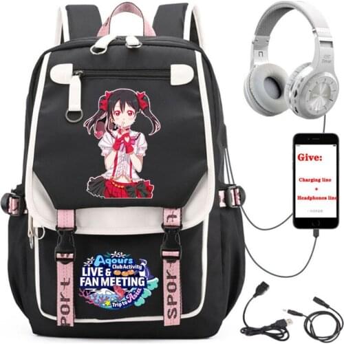 Anime Love Live backpack boys Girl School book Bag Unisex Travel Backpack USB Charging teenagers Laptop packsack