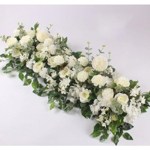 DIY Wedding Flower Artificial Flower Wall Home Wedding Decoration Artificial Flower Row Decor Fake Hanging Flowers Wall Garland