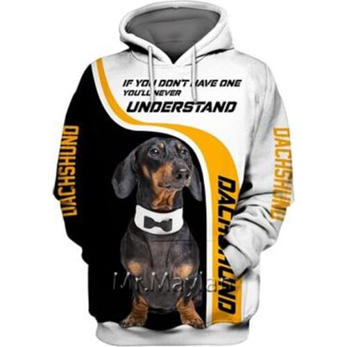 Personality Fashion Animal Dachshund 3D Print Graphic Hoodie Men/Women Streetwear Oversized Sweatshirt Harajuku Tops Pullover-14