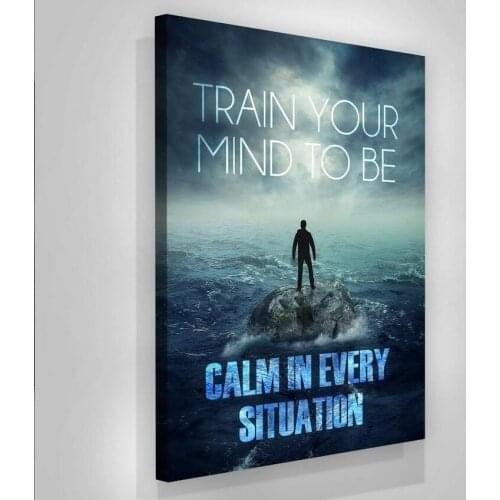 Success Quotes Words Prints On Canvas Wall Art Posters Train Your Mind To Be Painting Motionation Inspring Picture Prints Office