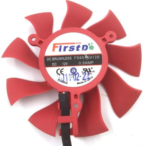 FD8015U12D 12V 0.5A 75mm For ZOTAC GTX260 GTX460 Graphics Card Fan 4Pin