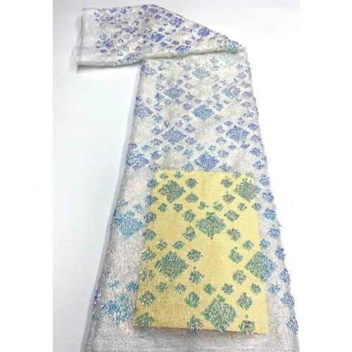 Bling Spring Elegant White Color Colorful Sequins Net Mesh Material for Lady Dress Aso Ebi African Tulle 2021 Promotion T037
