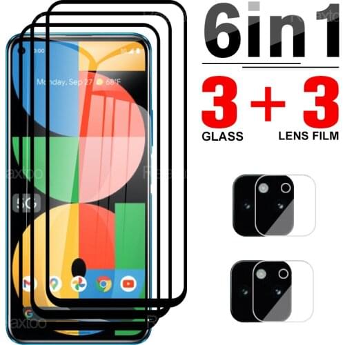 6in1 Full Cover Tempered Protective Glass For Google Pixel 5A 5 5G Front Screen Camera Lens Protect Glass For Pixel 4A 4G Film