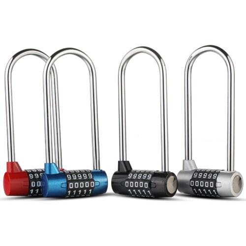 5 Password Combination Password Lock Antitheft Alloy Steel U Shape Lock Padlock Glass Door Locks Bicycle Motorcycle Chian Lock