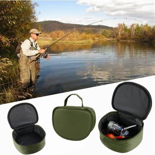 1pc Outdoor Portable Fishing Reel Bag Oxford Fishing Storage Bag Line Bait Gear Accessory Bag with Zipper