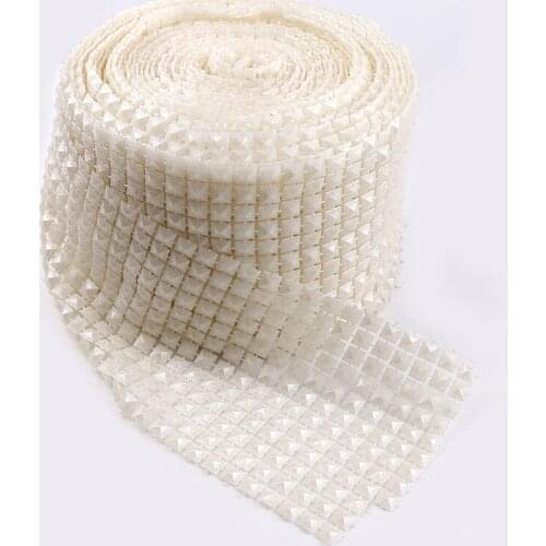 1 Yard 7mm 12 Rows Cotton Fishing Line Artificial Ivory White Square Pearl Beads Chain DIY Garland Flower For Wedding Decoration
