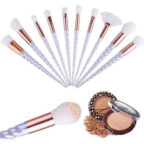 White 10pcs Unicorn Makeup Brush Set Pink Foundation Blending Powder Eye shadow Make Up Brushes Cosmetic Beauty Make Up Tools