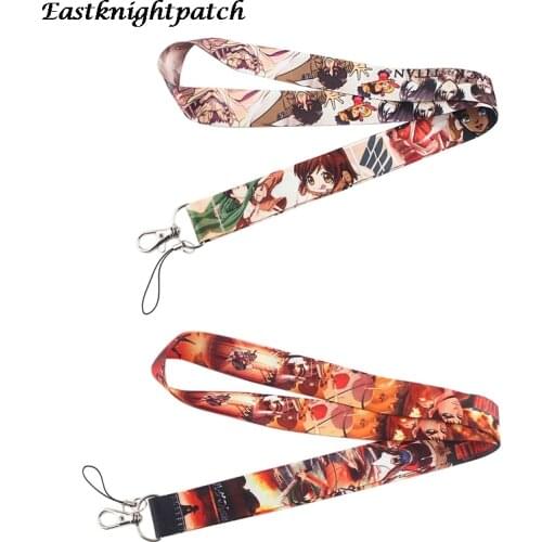 12pcs/lot E2658 Anime Lanyard for Key Phones USB Flash Drives Keys Keychains ID Card Name Tag Badge Holders Rope