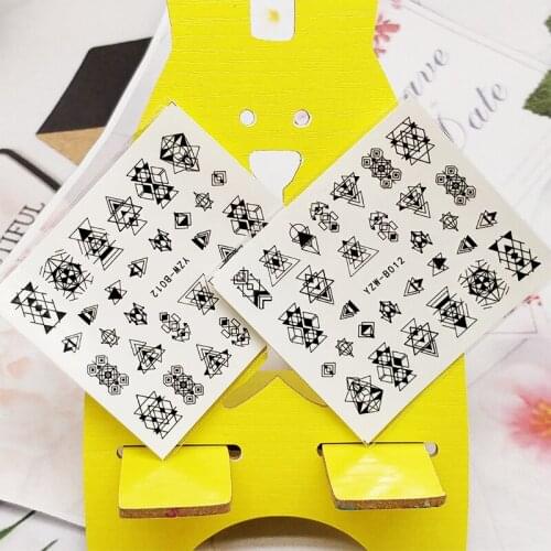 2pc Stickers for Nails Geometric Triangle Line Design Nail Art Decorations Manicure Decor Watercolor Nail Decal Stickers Female