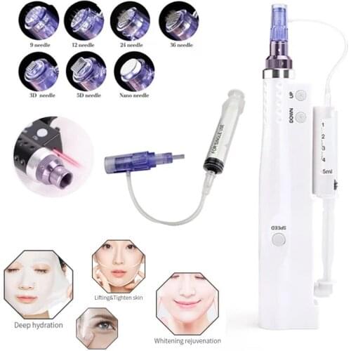 2 In 1 Hydra Mesotherapy Injector Gun Derma Nano Microneedle Mesogun Portable Smart Injector Pen Water Facial Treatment Machine