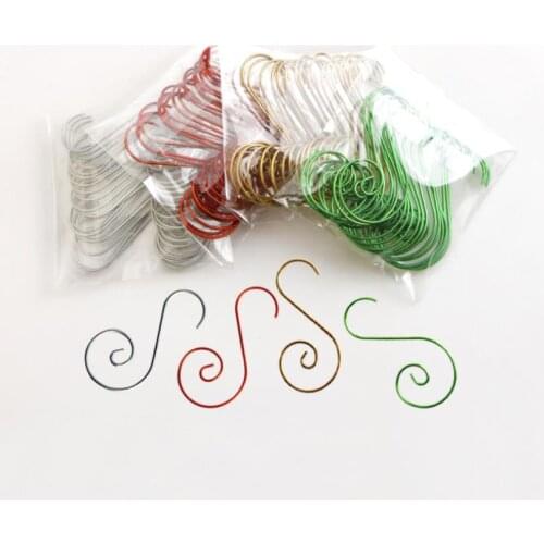 20Pcs Metal Hooks Decorative Stainless Steel Hooks Hanger for Christmas Tree Red/Green/Golden/Silver