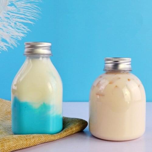 20pcs PET beverage bottle net red creative bottle disposable transparent plastic bottle juice cup enzyme empty bottle with lid