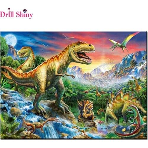 DIY Diamond Painting Cross Stitch Kit dinosaur Animal Mosaic Handmade Rhinestones diamond Embroidery Home Decor Christmas gift