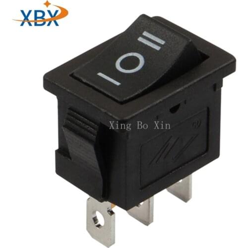 Free shiiping 100PCS 21*15*21mm schwarz KCD1 On/Off/On AC 6A/250 V 10A/125 V 3 Pin Boot Rocker Schalter Dritten Gang 3 Position