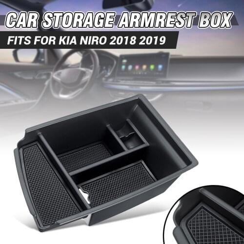Car Interior Central Armrest Box Storage Box Holder Tray Mouldings For KIA Niro 2018 2019