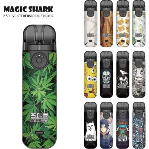 Magic Shark Tape Case for Novo 4 Sticker Film for Smok Novo4 Novo 4 Cartoon Wood Print Devil Leaf Wood Print Matte 2.5D PVC