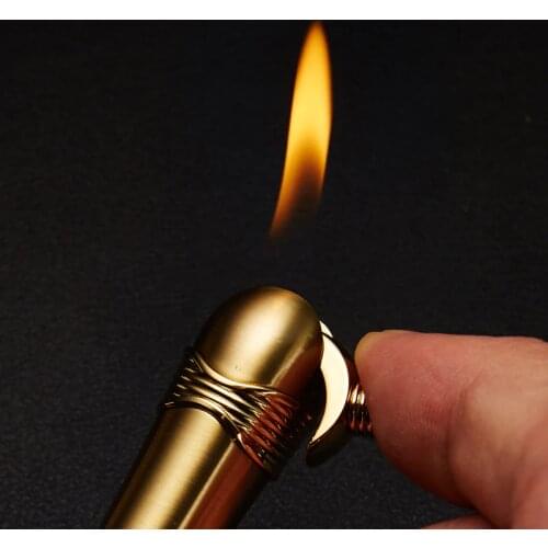 Honest fashion personality small streamline open fire lighter gas lighter portable boutique gift cigarette set