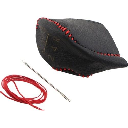 Color My Life Leather Car Gear Head Shift Knob Cover Gear Shift Handle Ball Collars for Ford C-Max Cmax 2011-2017 MT Accessories