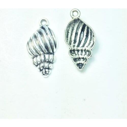 Eruifa 20pcs 13*22mm Nice Burnished Silver Shell Zinc Alloy necklace,earring bracelet jewelry DIY handmade