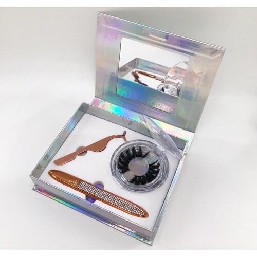 Newest Eyelash Book Holographic Money Marble Lash Boxes with Eyeliner Tweezers Dramatic 25mm Mink Eyelashes