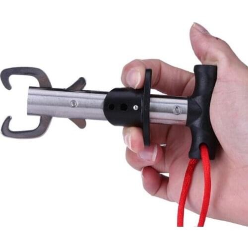Stainless Steel Fishing Lip Grips Fish Controller Fishing Pliers Grabber With Lanyard T-type Fishing Trigger Gripper New