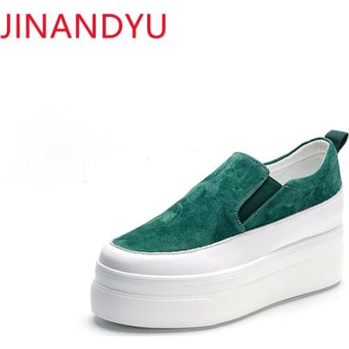 Genuine Leather Wedge Sneakers Slip on Shoes for Women Platform Sneakers Casuales Comfy Ladies Shoes Chunky Vulcanize Shoes